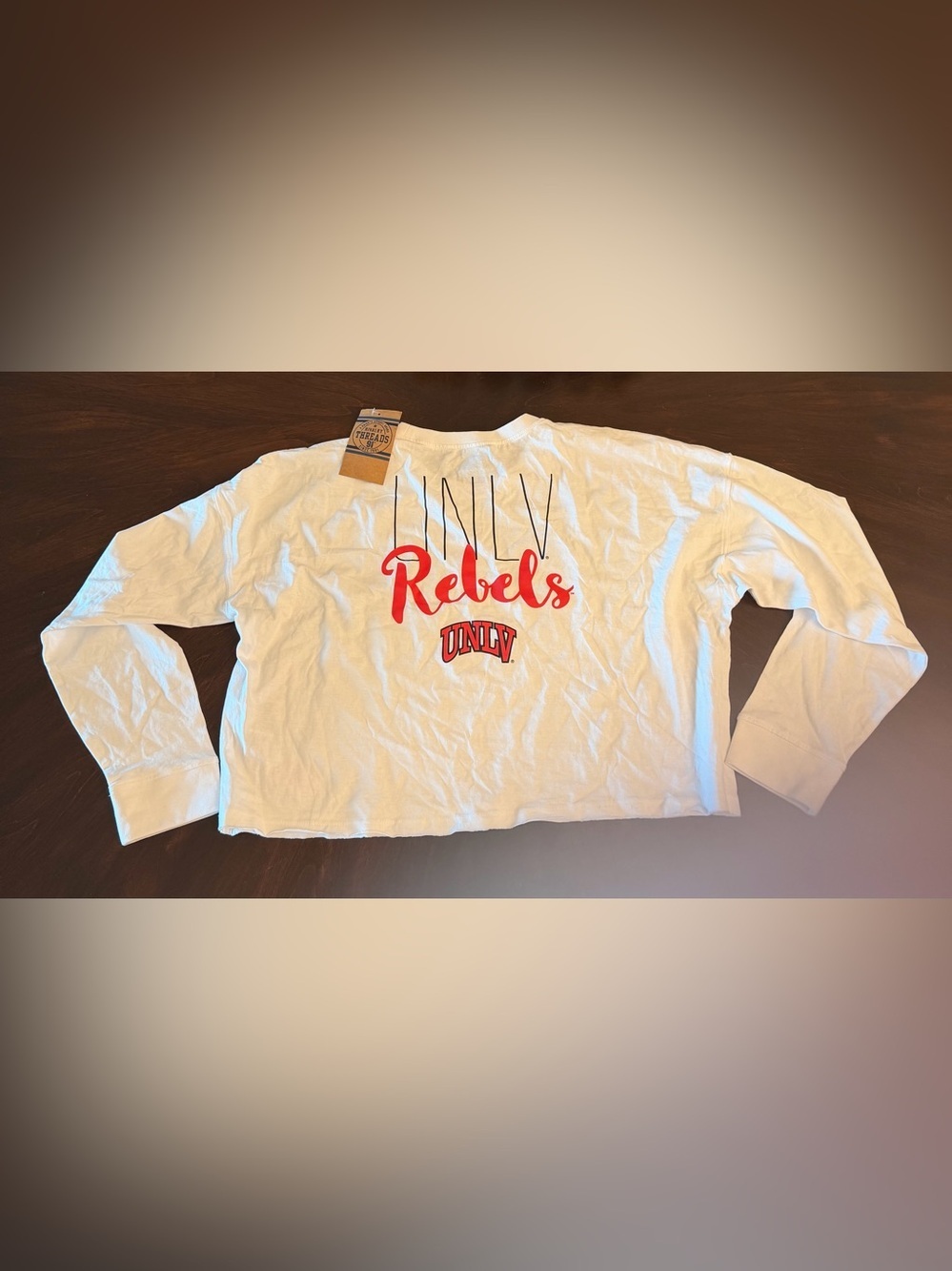 Rivalry Threads White Long-Sleeve Kids' UNLV Tee with Red Logo - Picture 2 of 4